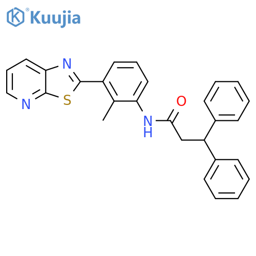 N-(2-methyl-3-{1,3thiazolo5,4-bpyridin-2-yl}phenyl)-3,3-diphenylpropanamide structure