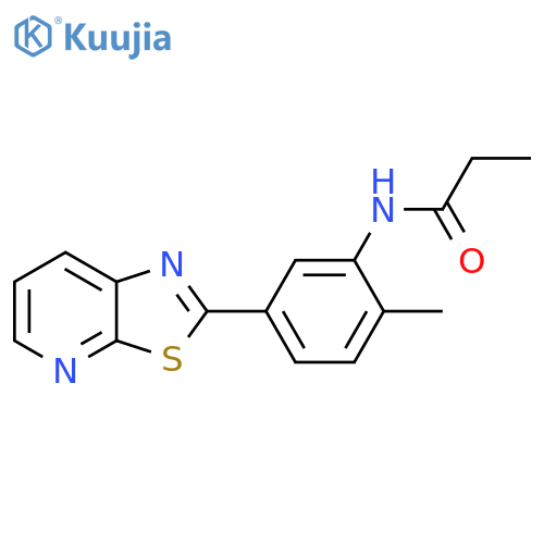 N-(2-methyl-5-{1,3thiazolo5,4-bpyridin-2-yl}phenyl)propanamide structure