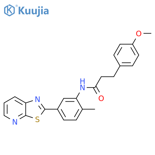 3-(4-methoxyphenyl)-N-(2-methyl-5-{1,3thiazolo5,4-bpyridin-2-yl}phenyl)propanamide structure