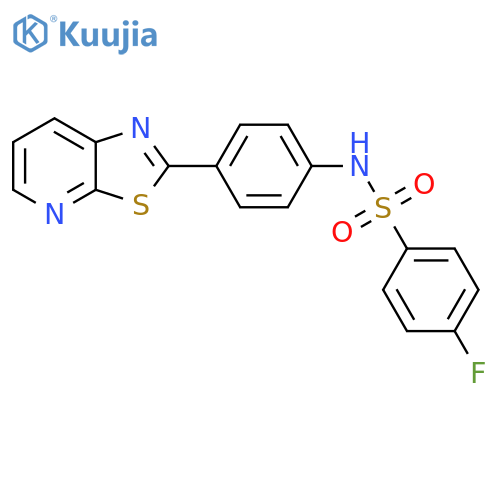 4-fluoro-N-(4-{1,3thiazolo5,4-bpyridin-2-yl}phenyl)benzene-1-sulfonamide structure