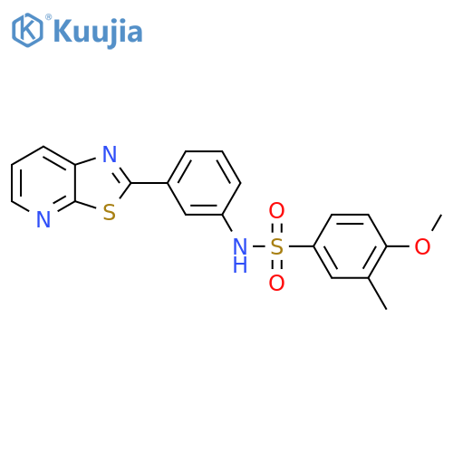 4-methoxy-3-methyl-N-(3-{1,3thiazolo5,4-bpyridin-2-yl}phenyl)benzene-1-sulfonamide structure
