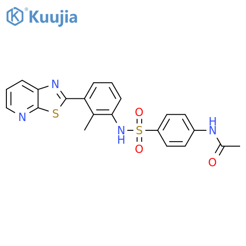 N-{4-(2-methyl-3-{1,3thiazolo5,4-bpyridin-2-yl}phenyl)sulfamoylphenyl}acetamide structure