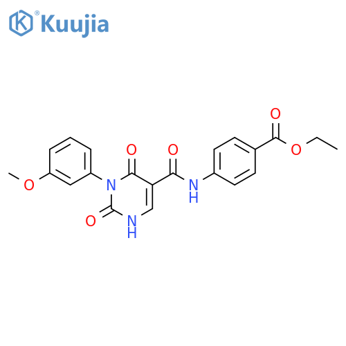 ethyl 4-3-(3-methoxyphenyl)-2,4-dioxo-1,2,3,4-tetrahydropyrimidine-5-amidobenzoate structure