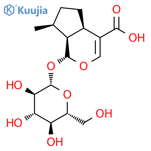 (1R,4aR,7S,7aS)-1-(beta-D-glucopyranosyloxy)-7-methyl-1,4a,5,6,7,7a-hexahydrocyclopenta[c]pyran-4-carboxylic acid structure