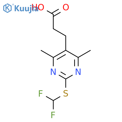 3-{2-(difluoromethyl)sulfanyl-4,6-dimethylpyrimidin-5-yl}propanoic acid structure