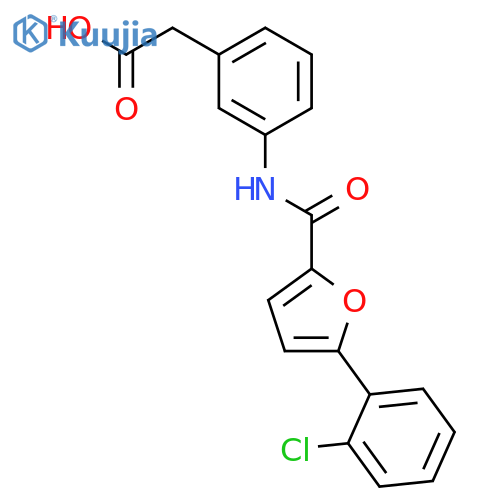 Benzeneacetic acid, 3-[[[5-(2-chlorophenyl)-2-furanyl]carbonyl]amino]- structure