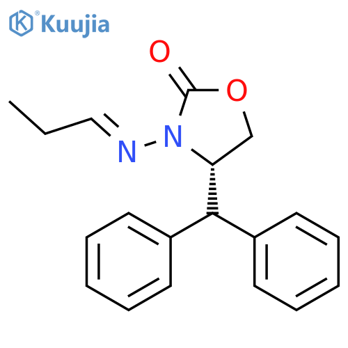 2-OXAZOLIDINONE, 4-(DIPHENYLMETHYL)-3-[(E)-PROPYLIDENEAMINO]-, (4S)- structure