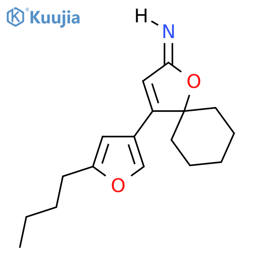 1-Oxaspiro[4.5]dec-3-en-2-imine, 4-(5-butyl-3-furanyl)-, (2Z)- structure