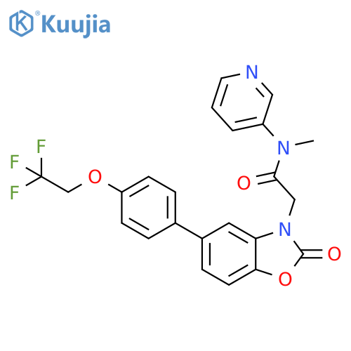 3(2H)-Benzoxazoleacetamide,N-methyl-2-oxo-N-3-pyridinyl-5-[4-(2,2,2-trifluoroethoxy)phenyl]- structure