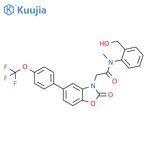 3(2H)-Benzoxazoleacetamide,N-[2-(hydroxymethyl)phenyl]-N-methyl-2-oxo-5-[4-(trifluoromethoxy)phenyl]- structure