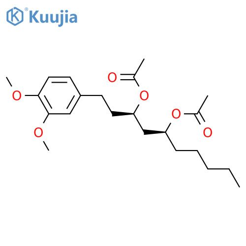 (3R,5S)-1-(3,4-dimethoxyphenyl)decane-3,5-diyl diacetate structure