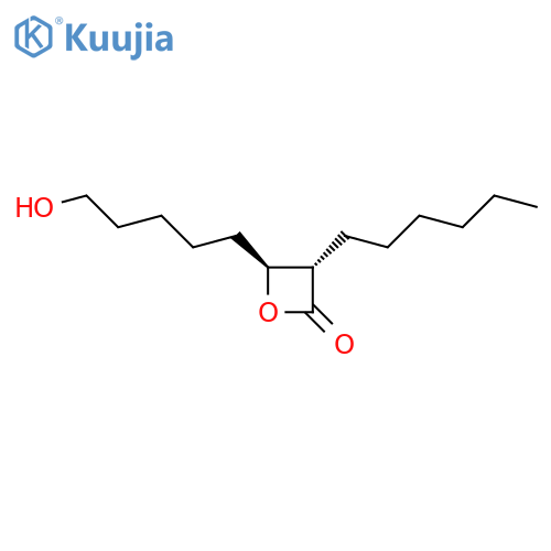 2-OXETANONE, 3-HEXYL-4-(5-HYDROXYPENTYL)-, (3S,4S)- structure