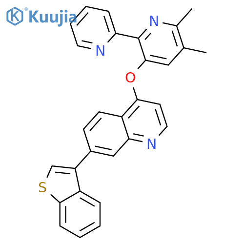 QUINOLINE, 7-BENZO[B]THIEN-3-YL-4-[(5,6-DIMETHYL[2,2'-BIPYRIDIN]-3-YL)OXY]- structure