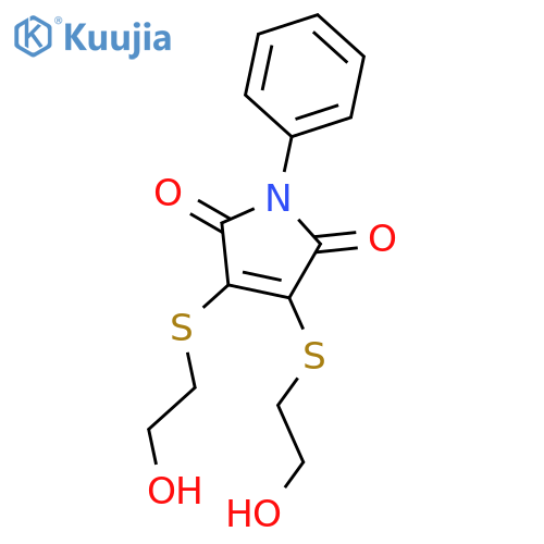 1H-PYRROLE-2,5-DIONE, 3,4-BIS[(2-HYDROXYETHYL)THIO]-1-PHENYL- structure