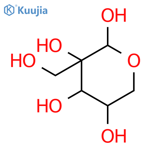 (3R,4R,5R)-tetrahydro-3-(hydroxymethyl)-2H-pyran-2,3,4,5-tetraol structure
