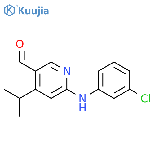 3-Pyridinecarboxaldehyde, 6-[(3-chlorophenyl)amino]-4-(1-methylethyl)- structure
