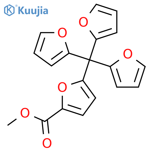 2-Furancarboxylic acid, 5-(tri-2-furanylmethyl)-, methyl ester structure