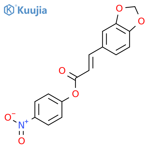 2-PROPENOIC ACID, 3-(1,3-BENZODIOXOL-5-YL)-, 4-NITROPHENYL ESTER structure