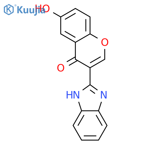 4H-1-Benzopyran-4-one, 3-(1H-benzimidazol-2-yl)-6-hydroxy- structure