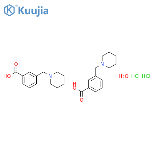 Benzoic acid,3-(1-piperidinylmethyl)-, hydrochloride, hydrate (2:2:1) structure