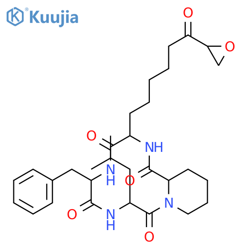 (3S,6R,9S,15aS)-6-benzyl-9-(2-methylpropyl)-3-[6-(oxiran-2-yl)-6-oxohexyl]octahydro-2H-pyrido[1,2-a][1,4,7,10]tetraazacyclododecine-1,4,7,10(3H,12H)-tetrone structure