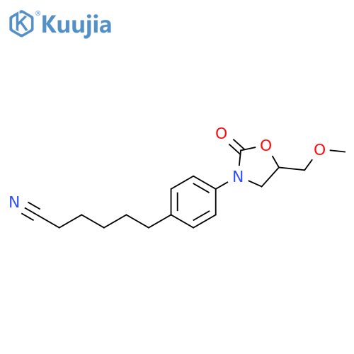 4-(5-(Methoxymethyl)-2-oxo-3-oxazolidinyl)benzenehexanenitrile structure