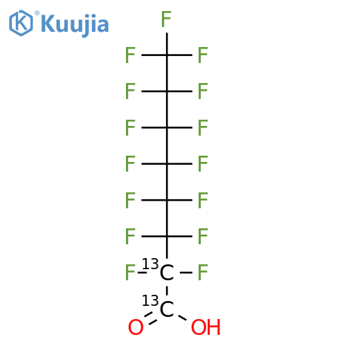 Octanoic-1,2-13C2 acid,2,2,3,3,4,4,5,5,6,6,7,7,8,8,8-pentadecafluoro- structure