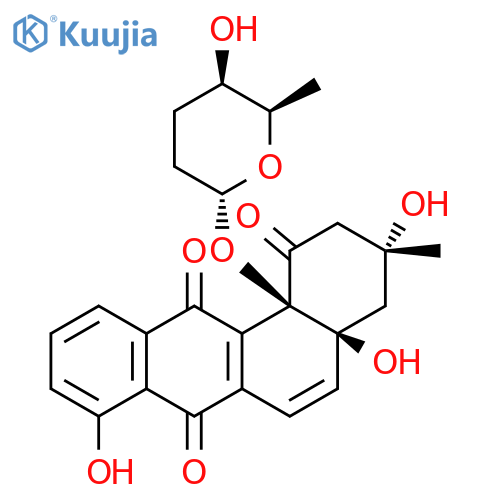 Benz[a]anthracene-1,7,12(2H)-trione,3,4,4a,12b-tetrahydro-3,4a,8-trihydroxy-3-methyl-12b-[[(2R,5R,6R)-tetrahydro-5-hydroxy-6-methyl-2H-pyran-2-yl]oxy]-,(3R,4aS,12bR)- structure