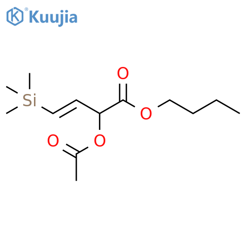 3-Butenoic acid, 2-(acetyloxy)-4-(trimethylsilyl)-, butyl ester, (E)- structure