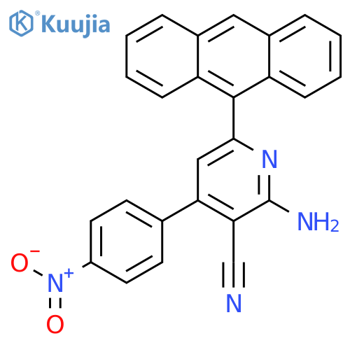 3-Pyridinecarbonitrile, 2-amino-6-(9-anthracenyl)-4-(4-nitrophenyl)- structure