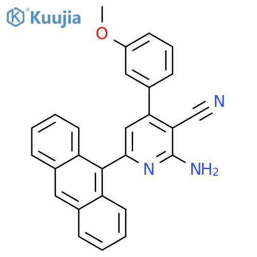 3-Pyridinecarbonitrile, 2-amino-6-(9-anthracenyl)-4-(3-methoxyphenyl)- structure