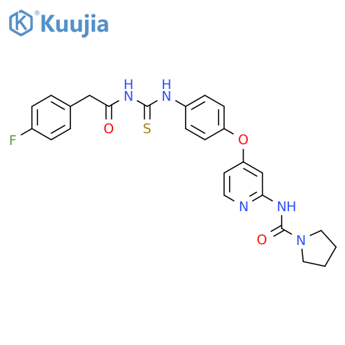 1-Pyrrolidinecarboxamide,N-[4-[4-[[[[(4-fluorophenyl)acetyl]amino]thioxomethyl]amino]phenoxy]-2-pyridinyl]- structure