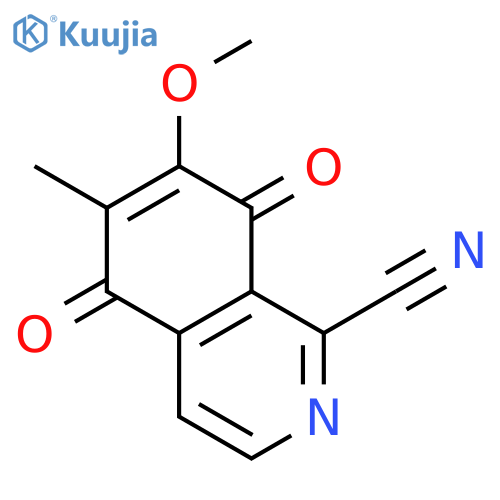 7-methoxy-6-methyl-5,8-dioxo-5,8-dihydroisoquinoline-1-carbonitrile structure