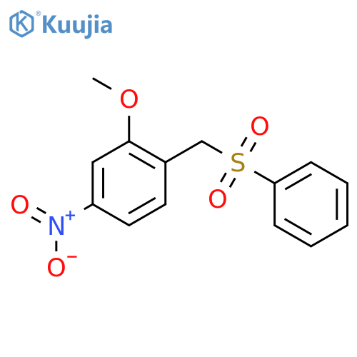 Benzene, 2-methoxy-4-nitro-1-[(phenylsulfonyl)methyl]- structure