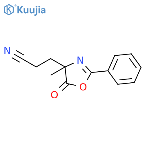 4-Oxazolepropanenitrile,4,5-dihydro-4-methyl-5-oxo-2-phenyl- structure