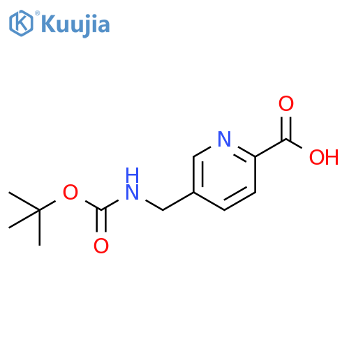 5-({(tert-butoxy)carbonylamino}methyl)pyridine-2-carboxylic acid structure
