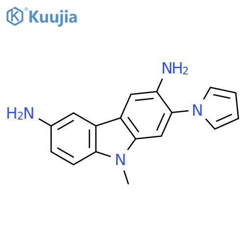 9H-CARBAZOLE-3,6-DIAMINE, 9-METHYL-2-(1H-PYRROL-1-YL)- structure