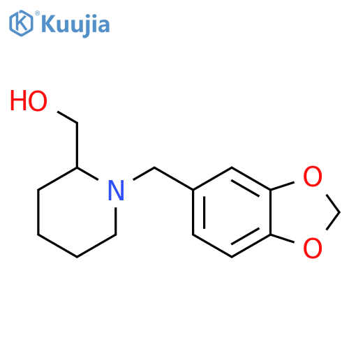 (1-(Benzo[d][1,3]dioxol-5-ylmethyl)piperidin-2-yl)methanol structure