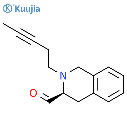 3-ISOQUINOLINECARBOXALDEHYDE, 1,2,3,4-TETRAHYDRO-2-(3-PENTYNYL)-, (3S)- structure