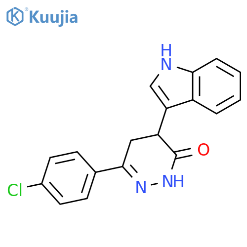 3(2H)-Pyridazinone, 6-(4-chlorophenyl)-4,5-dihydro-4-(1H-indol-3-yl)- structure