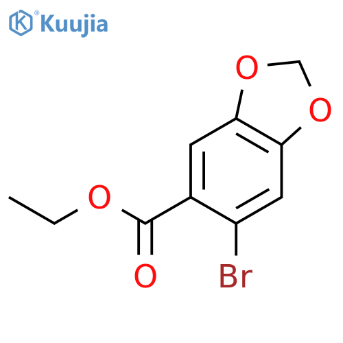 1,3-Benzodioxole-5-carboxylic acid, 6-bromo-, ethyl ester structure