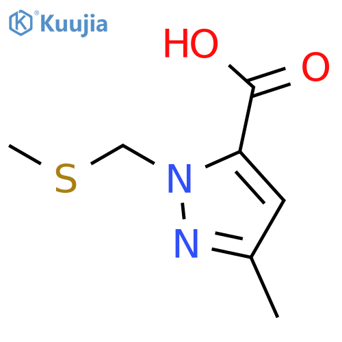 1H-PYRAZOLE-5-CARBOXYLIC ACID, 3-METHYL-1-[(METHYLTHIO)METHYL]- structure