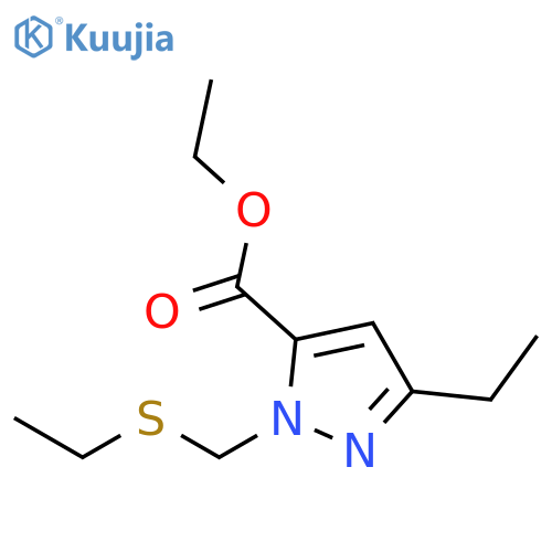 1H-Pyrazole-5-carboxylic acid, 3-ethyl-1-[(ethylthio)methyl]-, ethyl ester structure