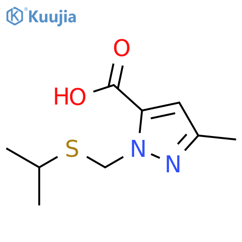 1H-PYRAZOLE-5-CARBOXYLIC ACID, 3-METHYL-1-[[(1-METHYLETHYL)THIO]METHYL]- structure