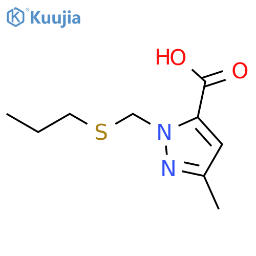 1H-PYRAZOLE-5-CARBOXYLIC ACID, 3-METHYL-1-[(PROPYLTHIO)METHYL]- structure