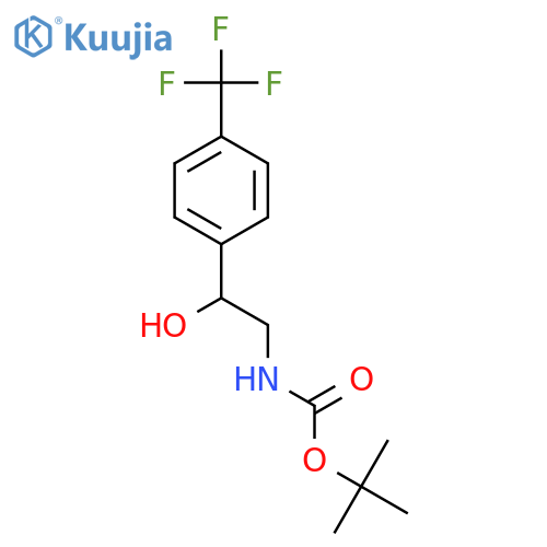 Carbamic acid,[2-hydroxy-2-[4-(trifluoromethyl)phenyl]ethyl]-, 1,1-dimethylethyl ester (9CI) structure