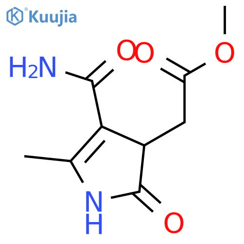 4-(aminocarbonyl)-2,3-dihydro-5-methyl-2-oxo-1H-Pyrrole-3-acetic acid methyl ester structure