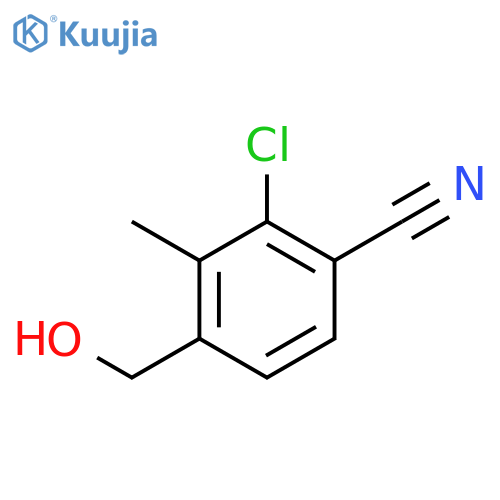 Benzonitrile, 2-chloro-4-(hydroxymethyl)-3-methyl- structure