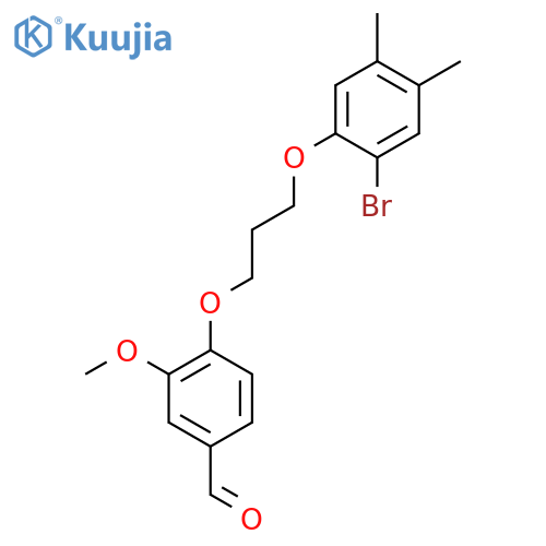 4-[3-(2-Bromo-4,5-dimethylphenoxy)propoxy]-3-methoxybenzaldehyde structure