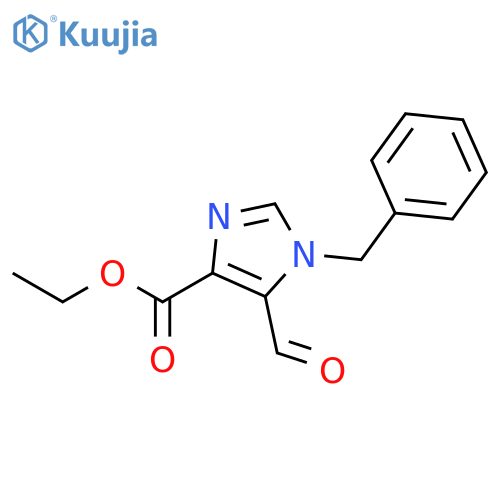 1H-IMIDAZOLE-4-CARBOXYLIC ACID, 5-FORMYL-1-(PHENYLMETHYL)-, ETHYL ESTER structure